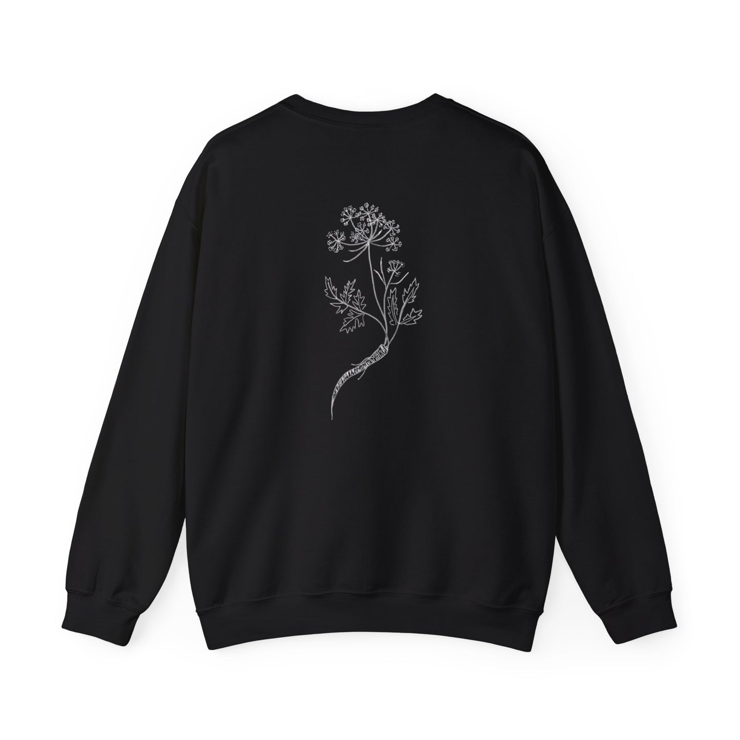 Bless This Chest Crewneck Sweatshirt with Protection Hands and Parsley Flower