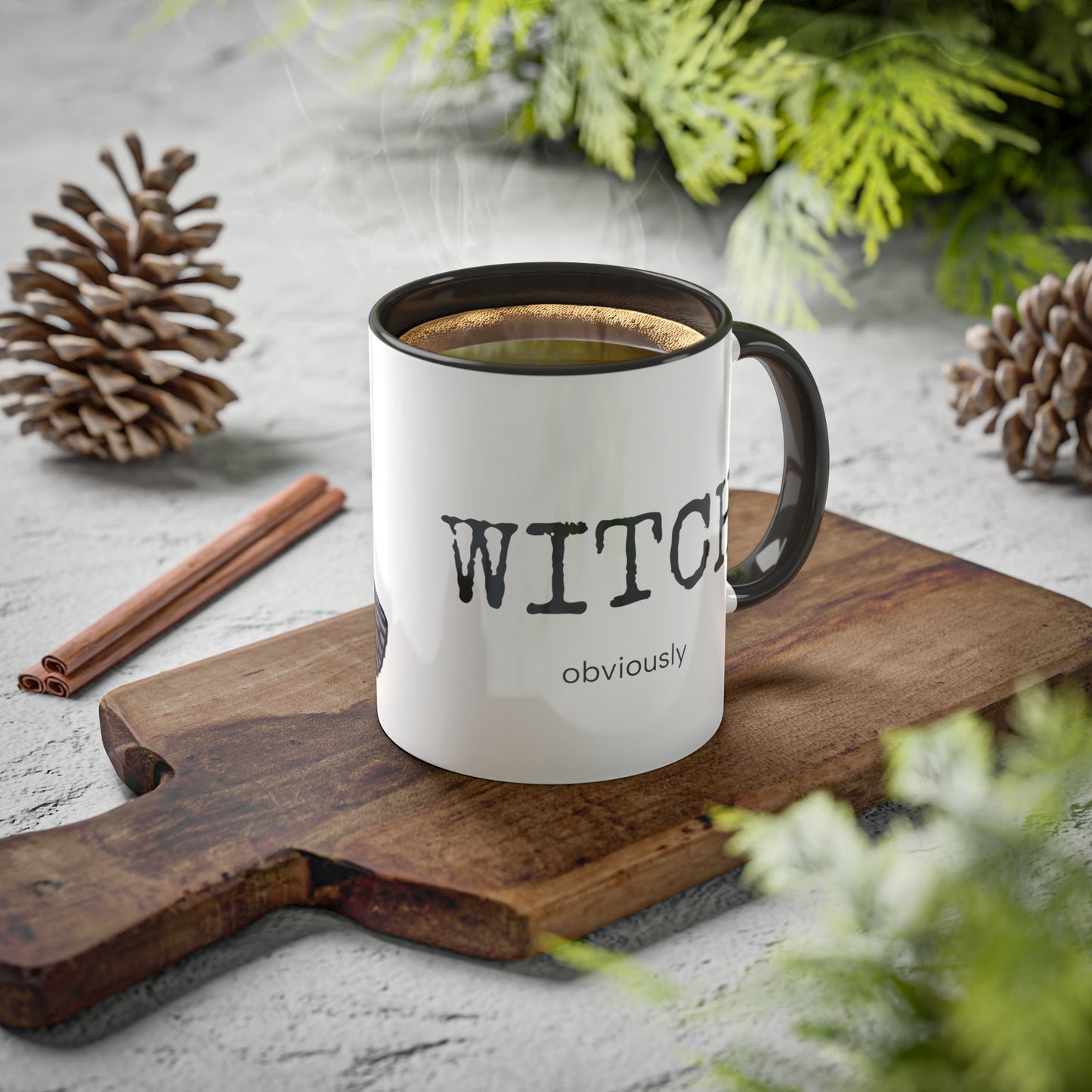 WITCH obviously Black & White Mug, 11oz