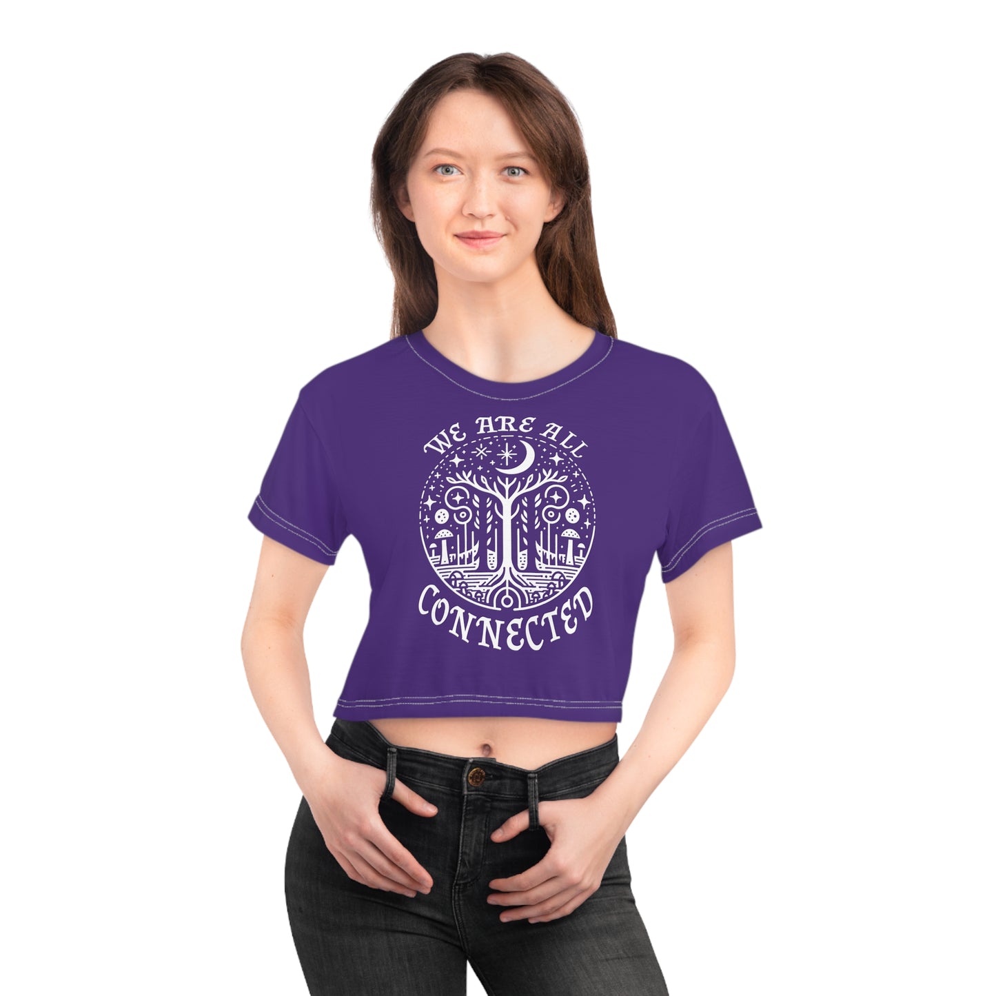 All Connected - Crop Tee Purple